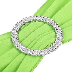 10Pcs 14″x5″ Stretch Chair Sashes Bows Chair Bands Sash with Buckle Light Green