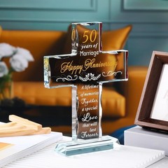 Elegant Religious Cross Gift for 50th Anniversary