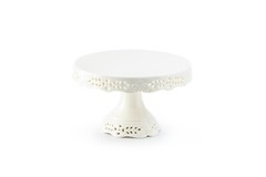 Grace Teaware White Victorian Fine Porcelain 8″ Cake Stand