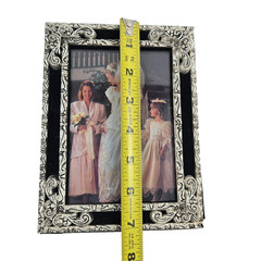 VTG Godinger Silver Art Plated Satin Rose Wedding Photo Frame Album 4×6 Pictures