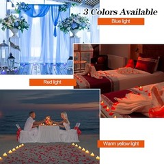 2000pcs Red Artificial Rose Petals with 2000pcs Red Petals + 24pcs Red Candles