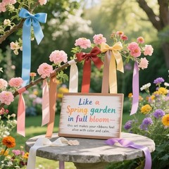 1-1/2 Inch Double-Faced Satin Ribbon 50 Yards 1-1/2 inch Morning Meadow