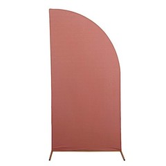 7 ft x 3 ft TERRACOTTA Matte Fitted Spandex Half Moon Arch Stand Cover Wedding