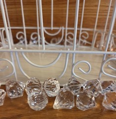 Bird Cage Wedding Card Gift Box White Metal Hinged Top Bow 84 Plastic Scatter…