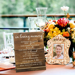 in Loving Memory Wedding Sign Acrylic Memorial Table Sign for Wedding Wooden Dec