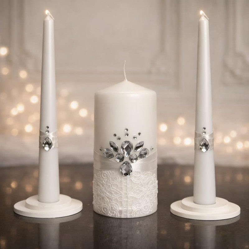Magik Life Unity Candle Set – Wedding Ceremony Reception 6 Pillar Two 10 Taper