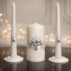 Magik Life Unity Candle Set – Wedding Ceremony Reception 6 Pillar Two 10 Taper