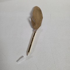 12 Feather Pen Wedding Favors Quill Ballpoint Pens Gold Happy Ever After To