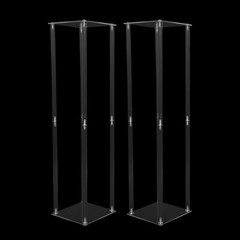 2pcs Tall Elegant Decorative Vase Column Acrylic Flower Stand Display Wedding