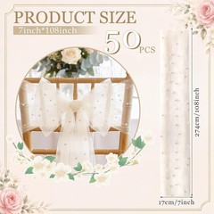 Vintage Chair Sashes Embroidered Boho Bows Rustic Floral Ties for Wedding Bridal