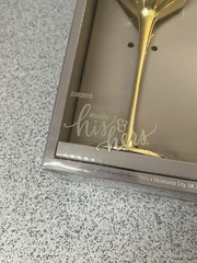 Studio His & Hers Gold Toasting Glasses Set Wedding Champagne Flutes NIB