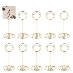 KIMOBER 24PCS Table Number Holders, Round Place Card Holder,Tabletop Gold