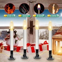 4 PK Electric Window Candles, 9 Inch Christmas Window 4 Pack 1 Lights-nickel