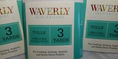 Waverly White Tulle w/Green Glitter 4 pkgs. + 1 Free (each 3 yd. pkg. 108″x54″)