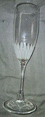 Champagne Flutes / Crystal & Frosted Cut / Set or 6