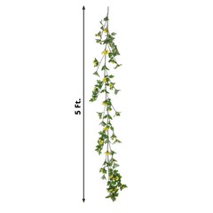 5 feet SILK Daisy FLOWERS Garland Magnolia Leaves Hanging Vine Party Events