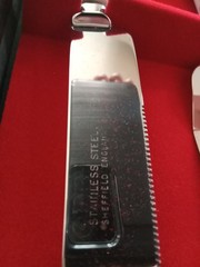 Sheffield England Stainless Steel Wedding Cake Knife & Server Set Porcelain