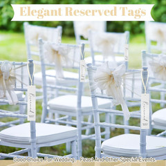 36 Pcs Reserved Seating Tag with Ribbon Wedding Chair Tags Signs for Ceremony Re