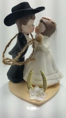 Western Wedding Kissing Couple Cake Topper WC2 HANDCRAFTED IN THE USA