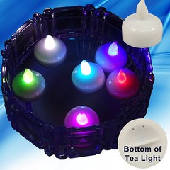 36 Multicolor Led Floating Floral Tea Light Candle for Wedding Centerpiece Decor