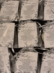 Lot Of 75 Wedding Favor Bags (1$/per) With Thank You Card And Heart Candle/Mint