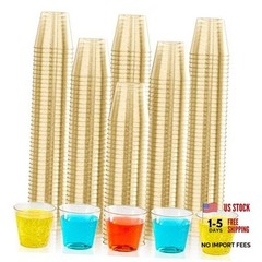 500 Pack 1 oz Shot Glasses, Gold Glitter Elegant Party Cups 1oz-GLITTER-500