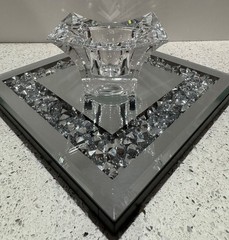 MIKASA GENUINE CRYSTAL VOTIVE Candle Holder with YANKEE CANDLE TEA LIGHT CANDLES