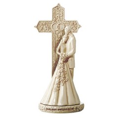 Beautiful 2-Piece Wedding Cake Topper and Figurine – Faith, Hope, and Love Abide