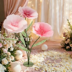 Pink Wedding Artificial Flower Decoration Stand With Base For Wedding Birthday