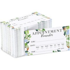 Paper Junkie Appointment Reminder Cards – 200 Pack, 3.5 x 2 inches, green