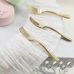 4″ long Gold Appetizer Forks Wedding Dinner Party Events Disposable Tableware