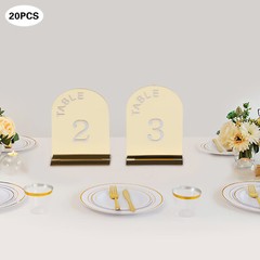 20PCS Gold Table Numbers Acrylic Party Table Numbers Wedding Table Numbers Sign