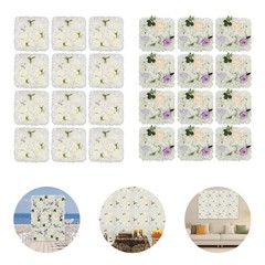 3D Flower Wall Panel 12pcs Artificial Flower Wall Background Silk Rose Mat