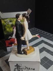 A Kiss and We’re Off Funny Couple Wedding Cake Topper GUC Boxed Figure