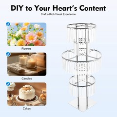 43.3in 6.5kg Round Flower Stand Desktop for Wedding Reception/Party/Home Decor