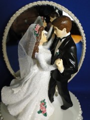 New Elegant Mirrored First Dance Bride & Groom Wedding Caketop #281