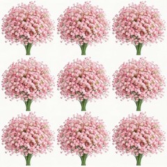 Babys Breath Artificial Flowers – Real Touch Fake Gypsophila for 120 PCS Pink