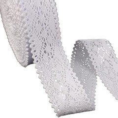 White Lace Ribbon 16 Yards Crochet Lace Trim Cotton Sewing for Crafts, Gift 1#