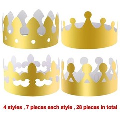 Party Hats For Coronation Celebration Gold Paper Crowns Easy To Install