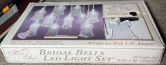 WEDDING STYLE BRIDAL BELLS LED LIGHT SET 10 LIGHTS W AC ADAPTER MARRIAGE DECOR