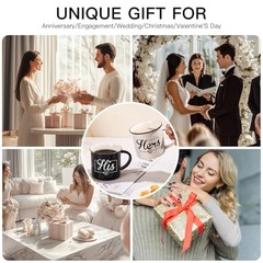 His and Hers Mugs Set Of 2 Coffee Mug 10 Ounce, Wedding Gifts, His & Hers Set