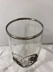 2 Vintage Rawcliffe Toasting Flute Glasses Pewter 25 Year Anniversary