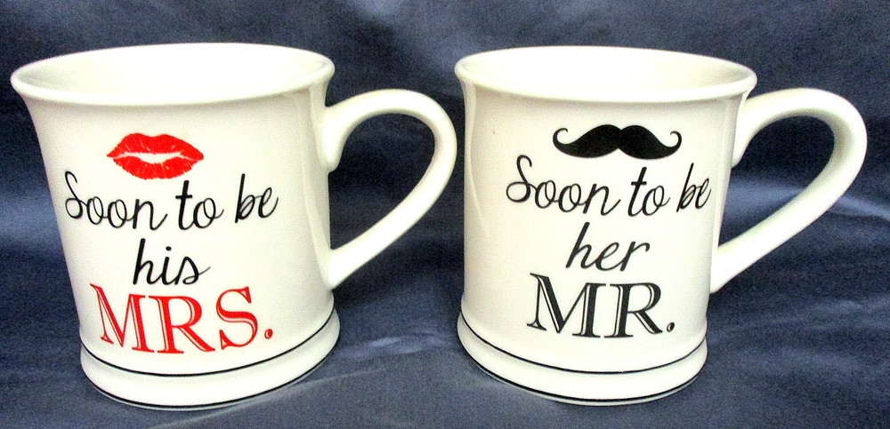 Set of «Soon to be her Mr. and His Mrs.» His/Hers Wedding/Shower 12 ounce Mugs