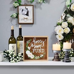 Honey Moon Fund Box, Rustic Wood Wedding Card Box with Honey Moon Fund (Floral)