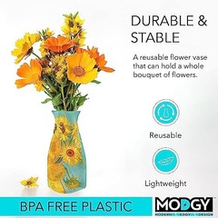 Collapsible and Expandable Plastic Flower Vase, Unbreakable, Foldable,