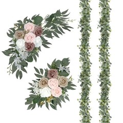 Wedding Arch Swag, White Pink Rose Eucalyptus Greenery Arrangement