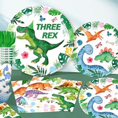 Three Rex Birthday Decorations Boy – 187 Pieces Set for 25 Guests, Includes T…