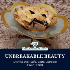 Elegant 13-Inch Gold-Trimmed Scalloped Cake Stand – Dishwasher Safe Delight