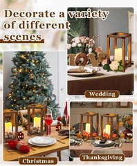 Rustic Wooden Lantern Centerpieces 16pcs Wedding Party Table Decor Flameless LED