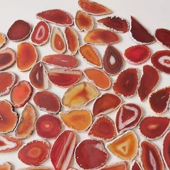 15Pcs Orange Red Agate Stone Slice Bulk Irregular Polished Agate Table Place …